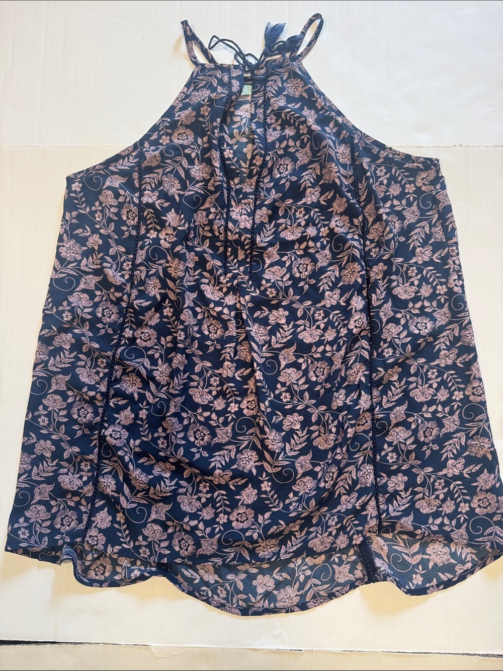 Maurices Navy Floral Halter Camisole